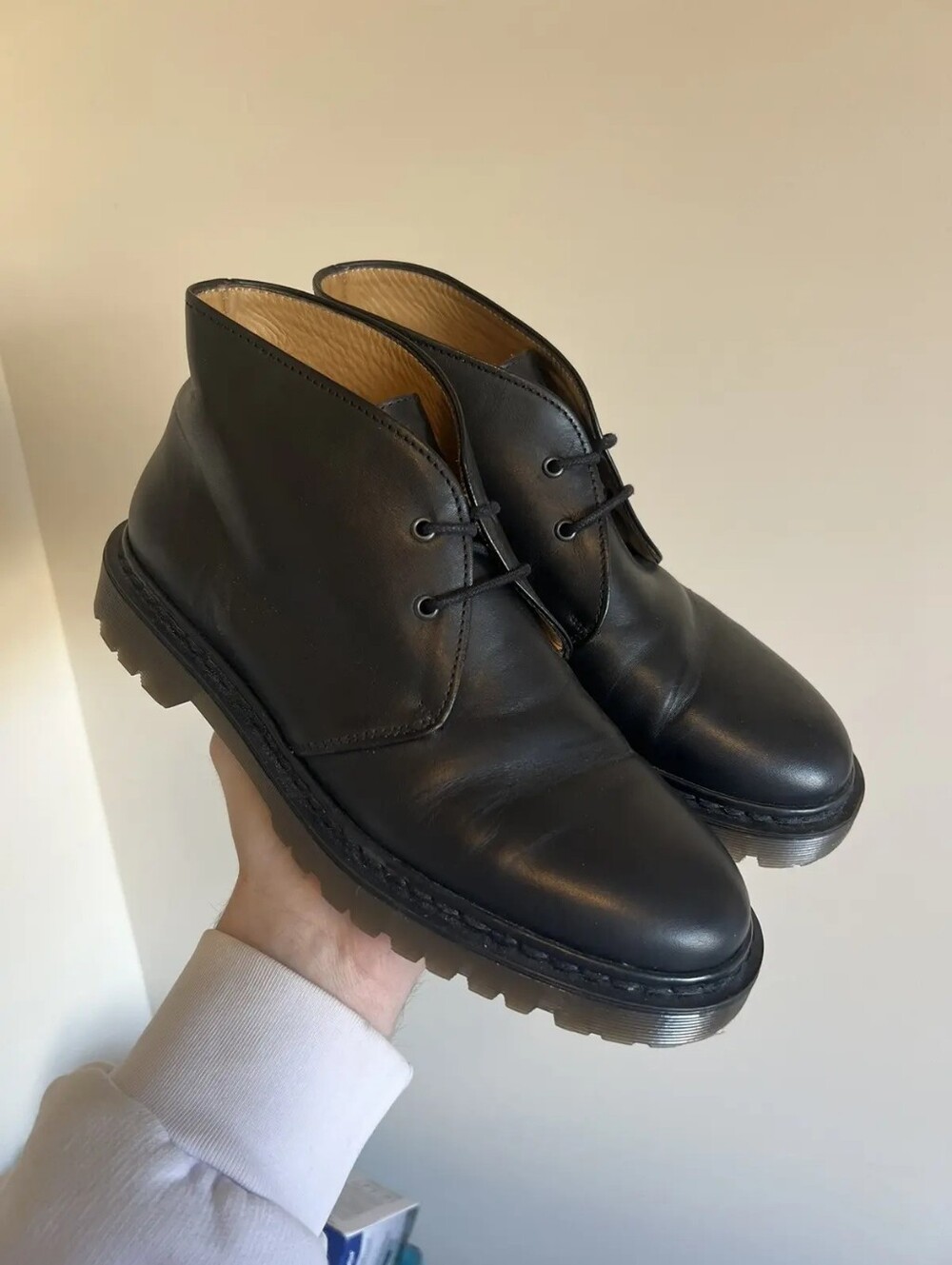 A.P.C. Black Leather Desert Chukka Boots Made In Portugal Clarks Dr Martens